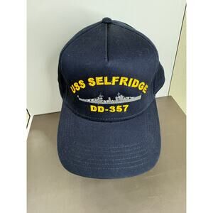 U.S.S. Selfridge DD-357 Cloth Trucker Style Adjustable Hat WWII Navy